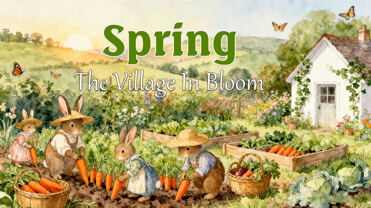 Spring Dreams in the Little Village 🌸 A Day of Flowers, Friendship & Soft Folk Music