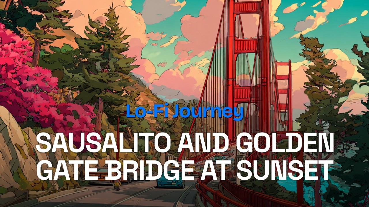 Sausalito and Golden Gate Bridge at sunset | 4K HDR Lo-Fi Journey