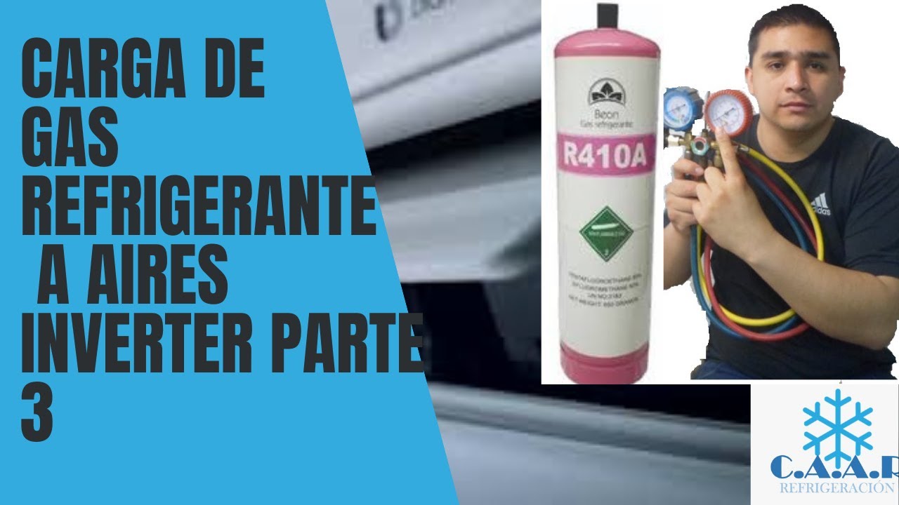 COMO CARGAR GAS REFRIGERANTE A AIRE INVERTER parte 3 DE 4