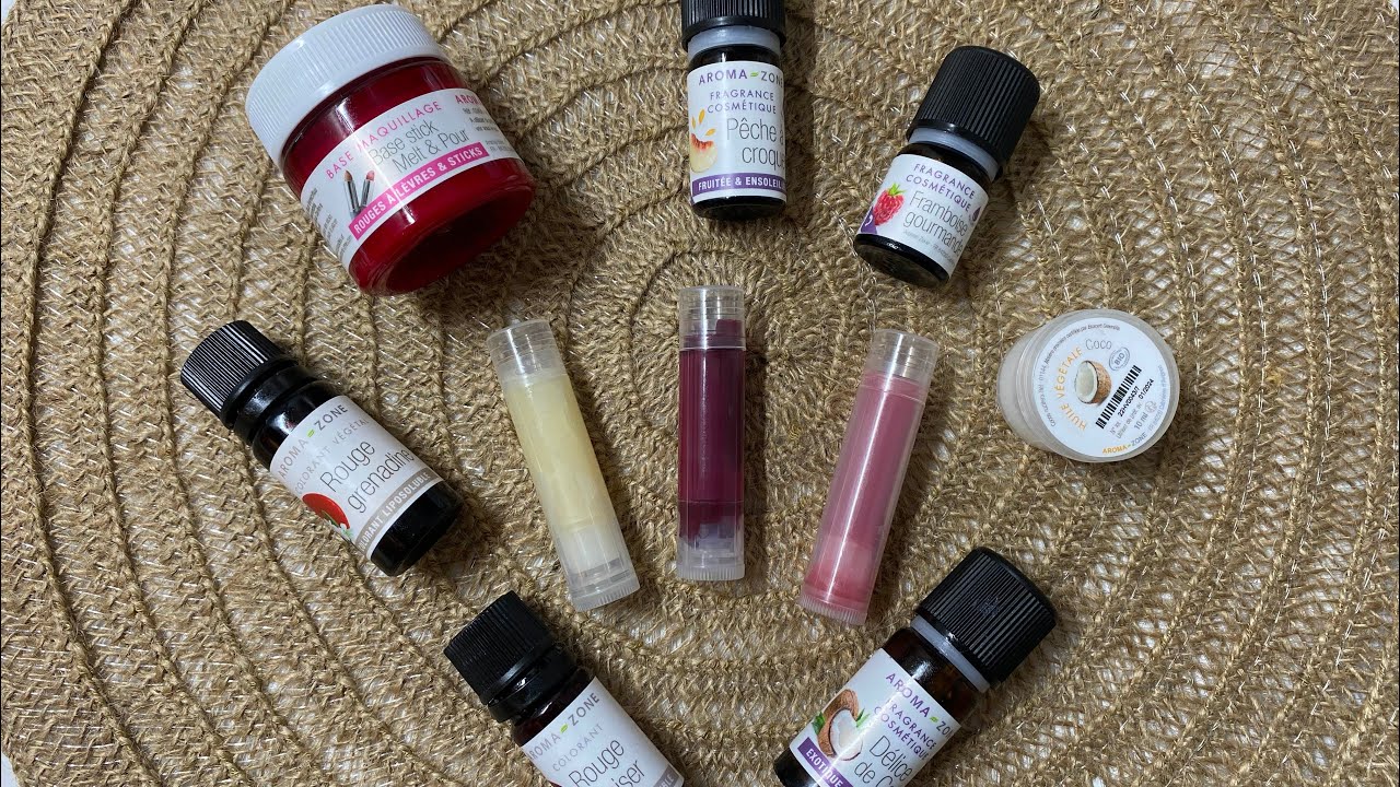 Diy Baume à lèvres et rouge à lèvres basic fait maison ( produits naturels aromazone )