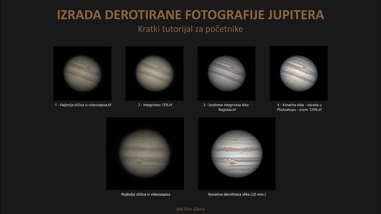 Izrada derotirane fotografije Jupitera (1080p)