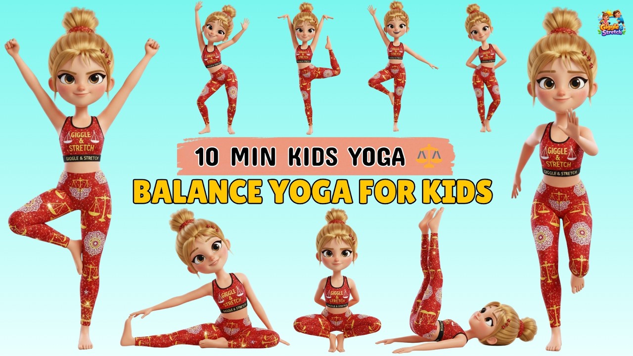 10 Min Balance Yoga for Kids | Steady & Strong | Giggle & Stretch
