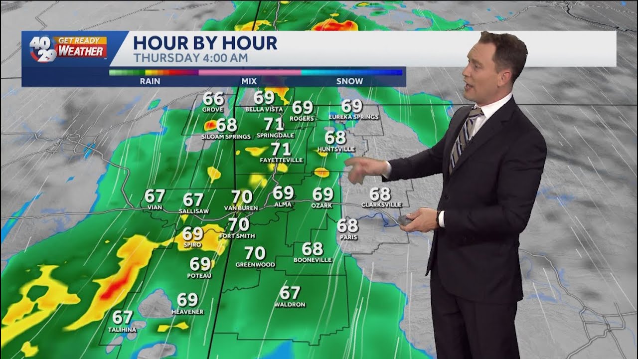 Arkansas rain chances move in tomorrow night, Thursday morning