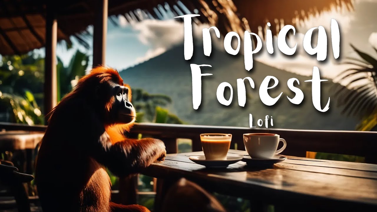 🌴 Tropical Rain Forest Lo Fi - We Love Orangutans 🌿 Music for Study, Music for Relax