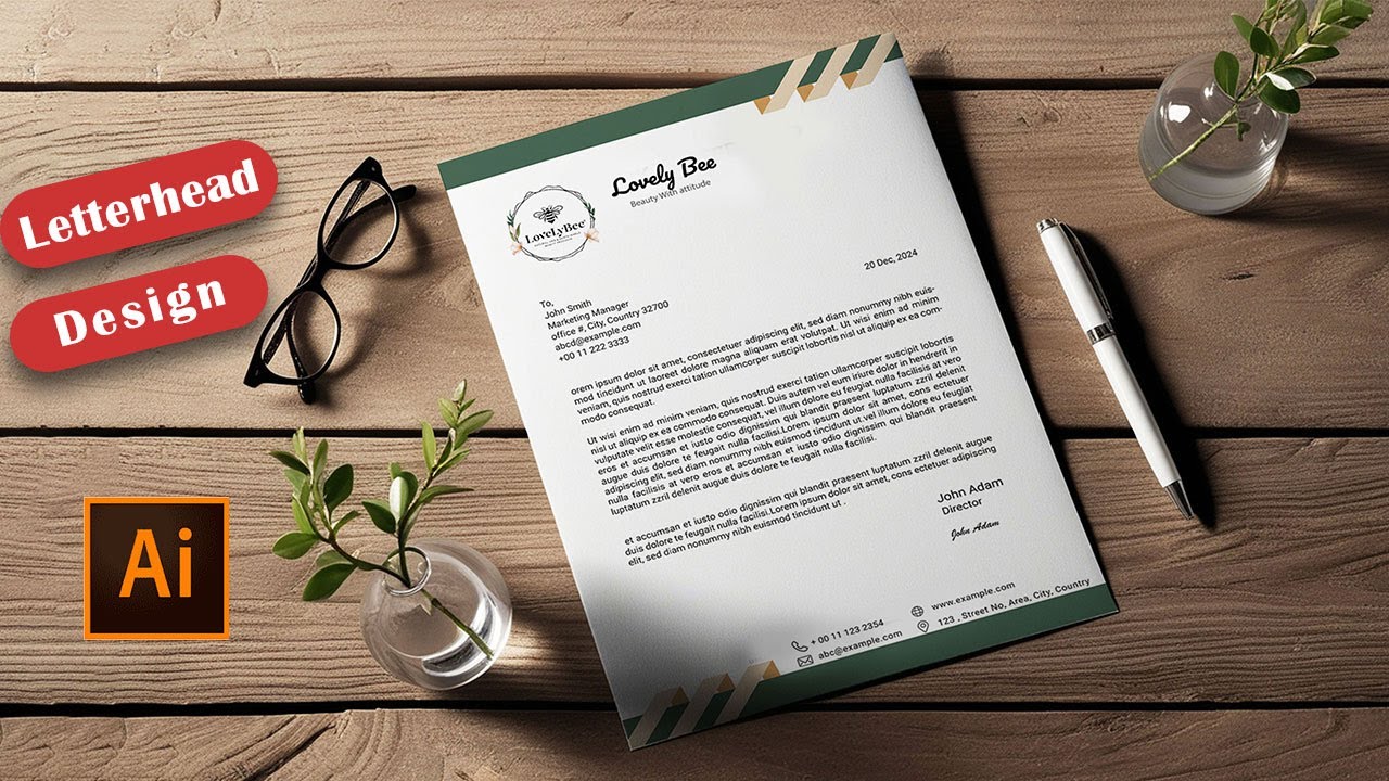 How to Design Letterhead in Adobe Illustrator | Illustrator Tutorial | Quick Fixup