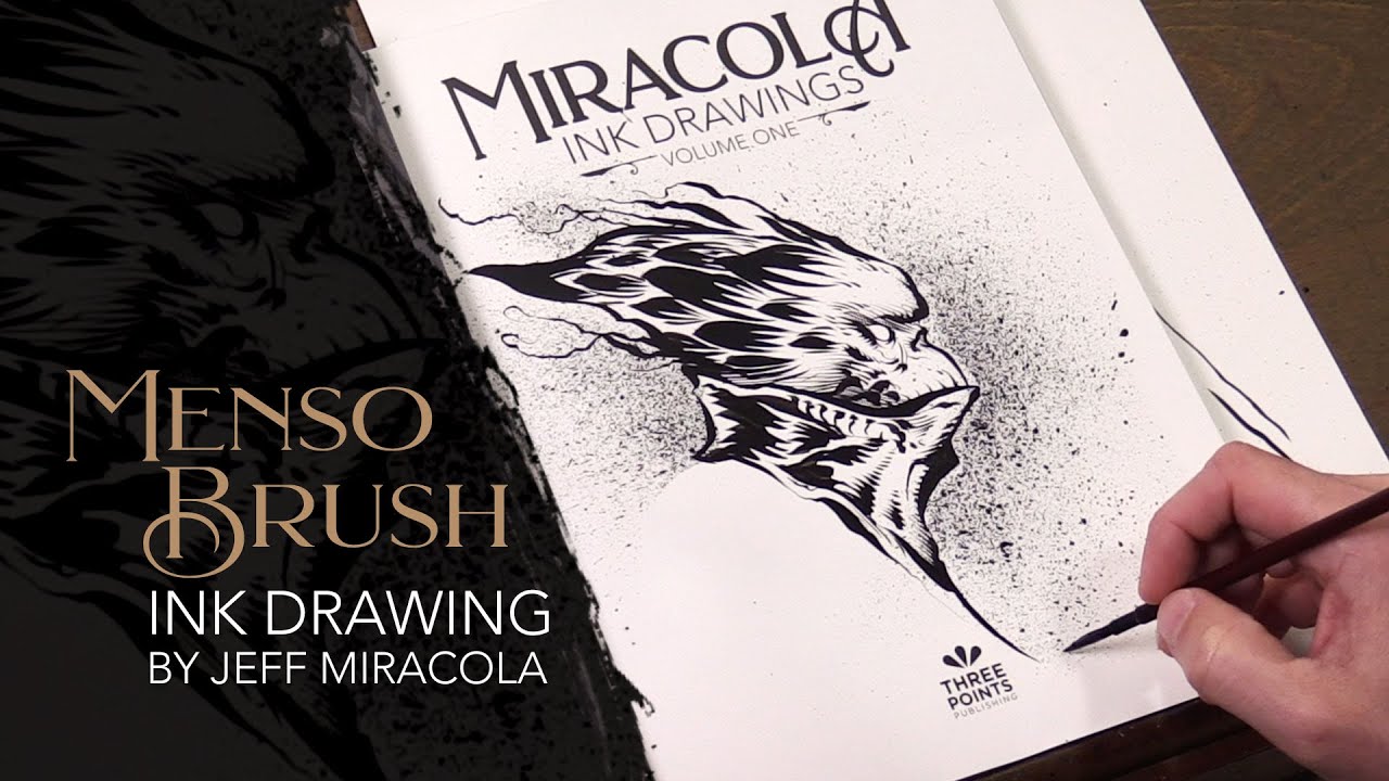 Menso Brush Ink Drawing by Fantasy Artist Jeff Miracola