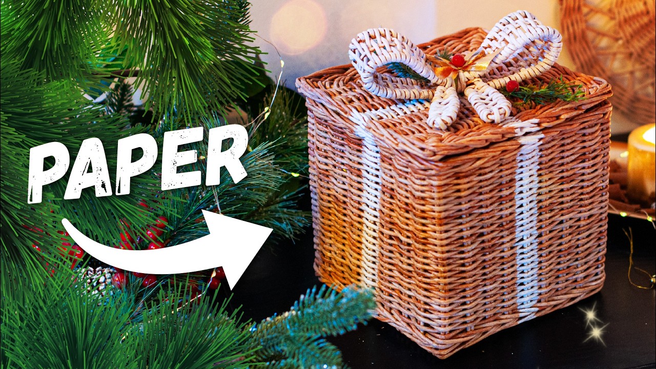 Wie man das PERFEKTE Geschenk macht! 🎁 SCHÖNE Schachtel aus ZEITUNG mit Deckel🎄 Weihnachts-DIY