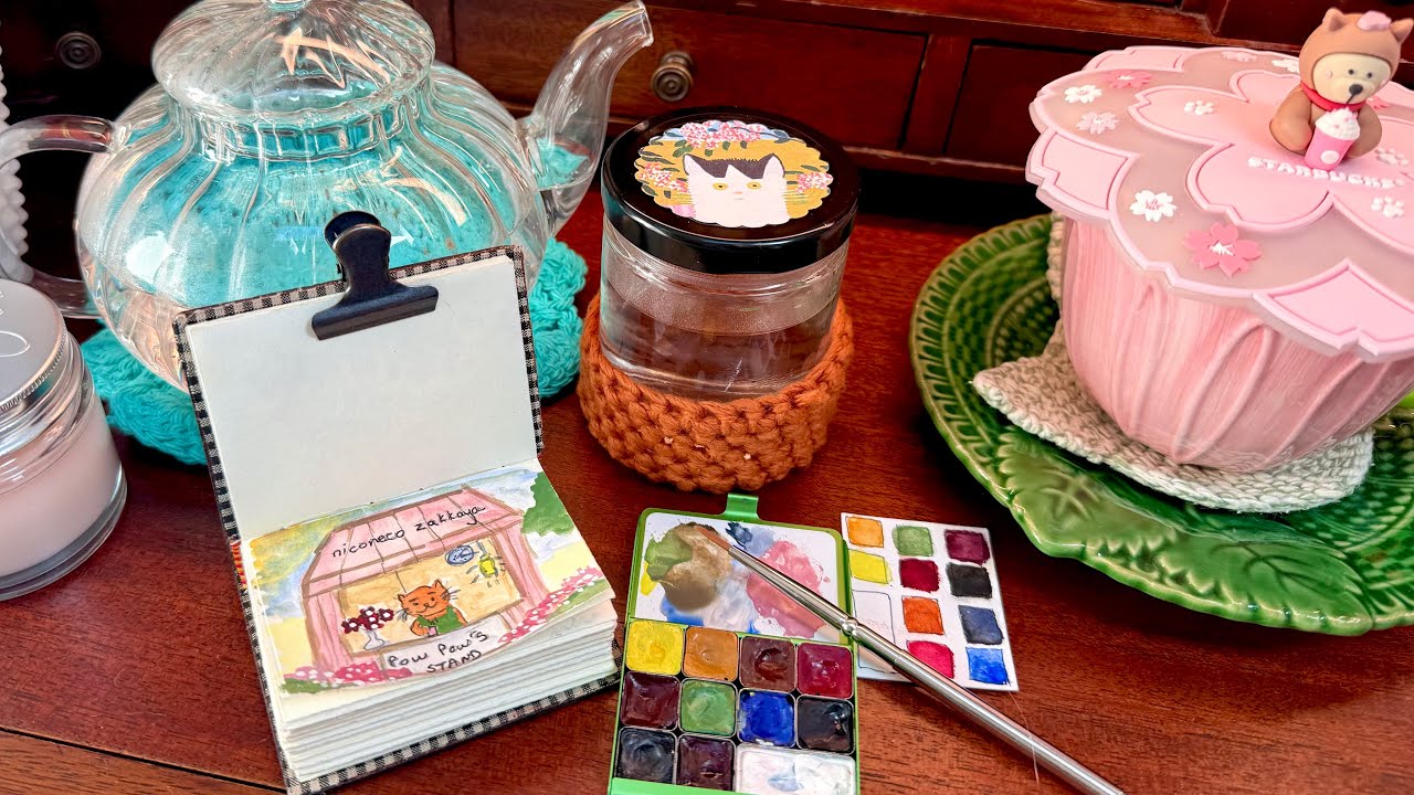 Watercolor with me Art toolkit mini and Peg & Awl mini Harper Journal with TSL Canvas Mission Case.