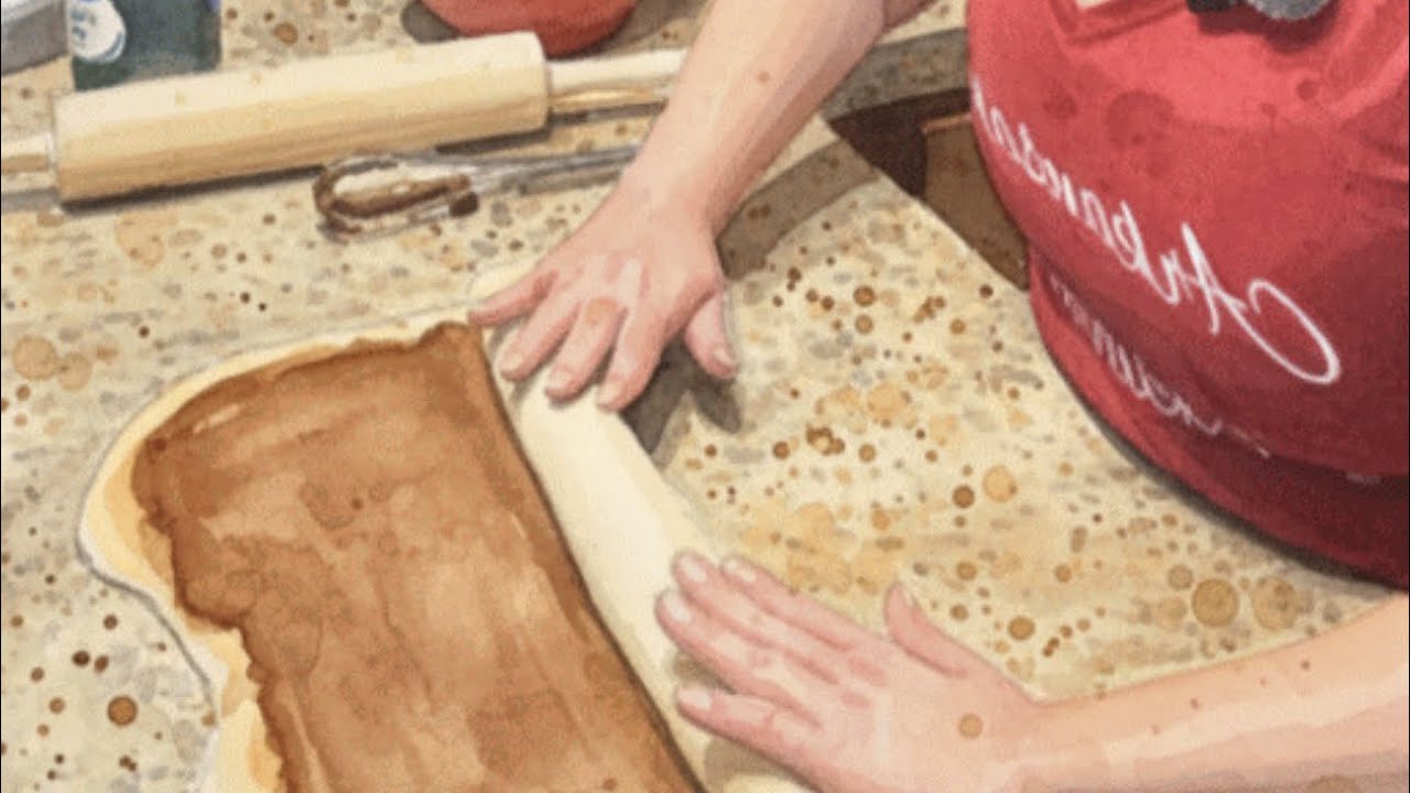 Snowed in making cinnamon rolls!