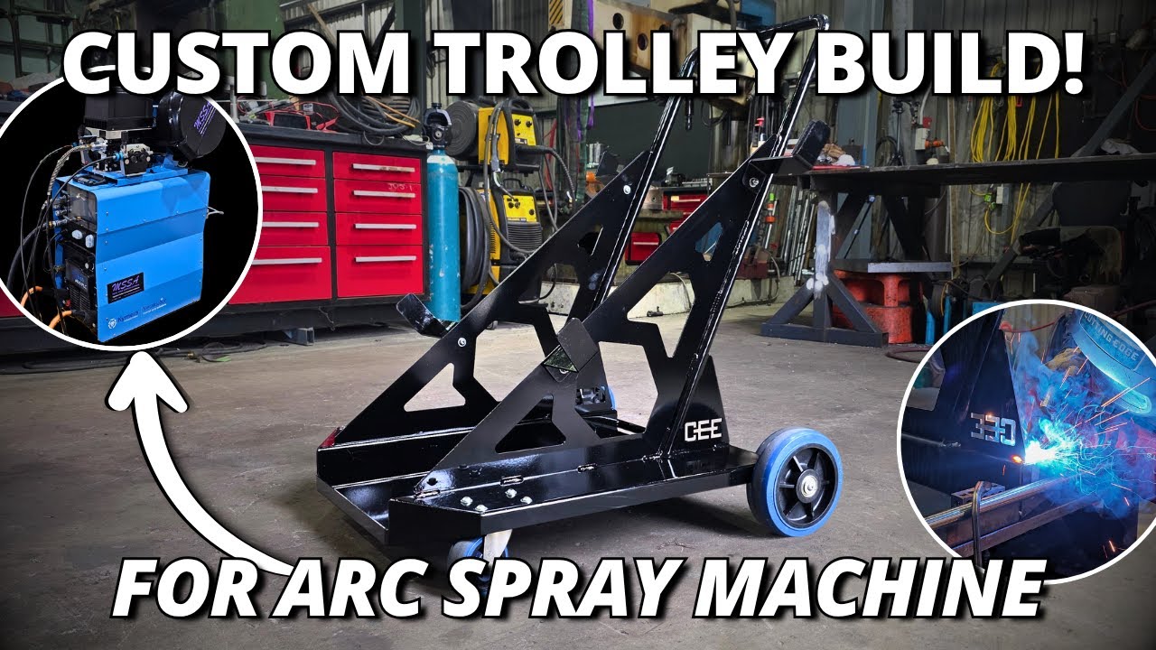 We Built a Custom Trolley for Our Metal Arc Spray Machine! 🛠️ | Shop Made