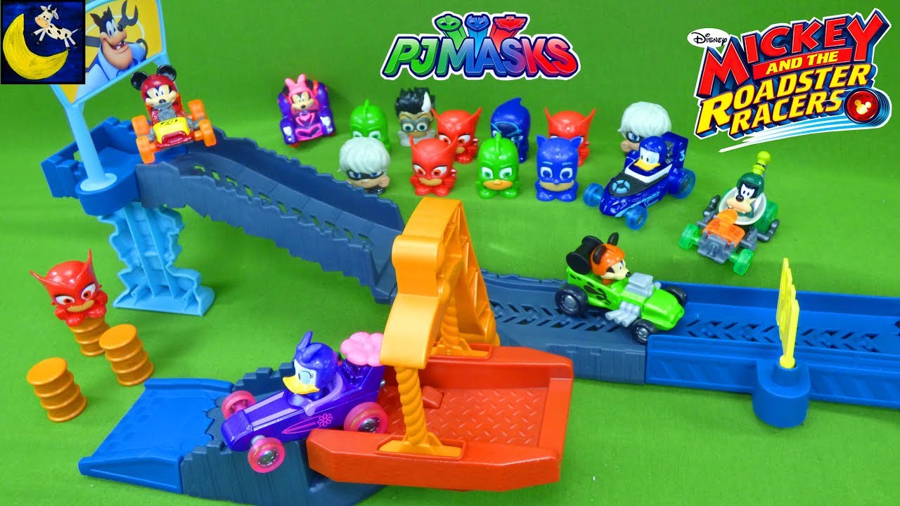 Mickey and the Roadster Racers Race Track Play Set Supercharged Cars PJ Masks Mashems Surprise Toys