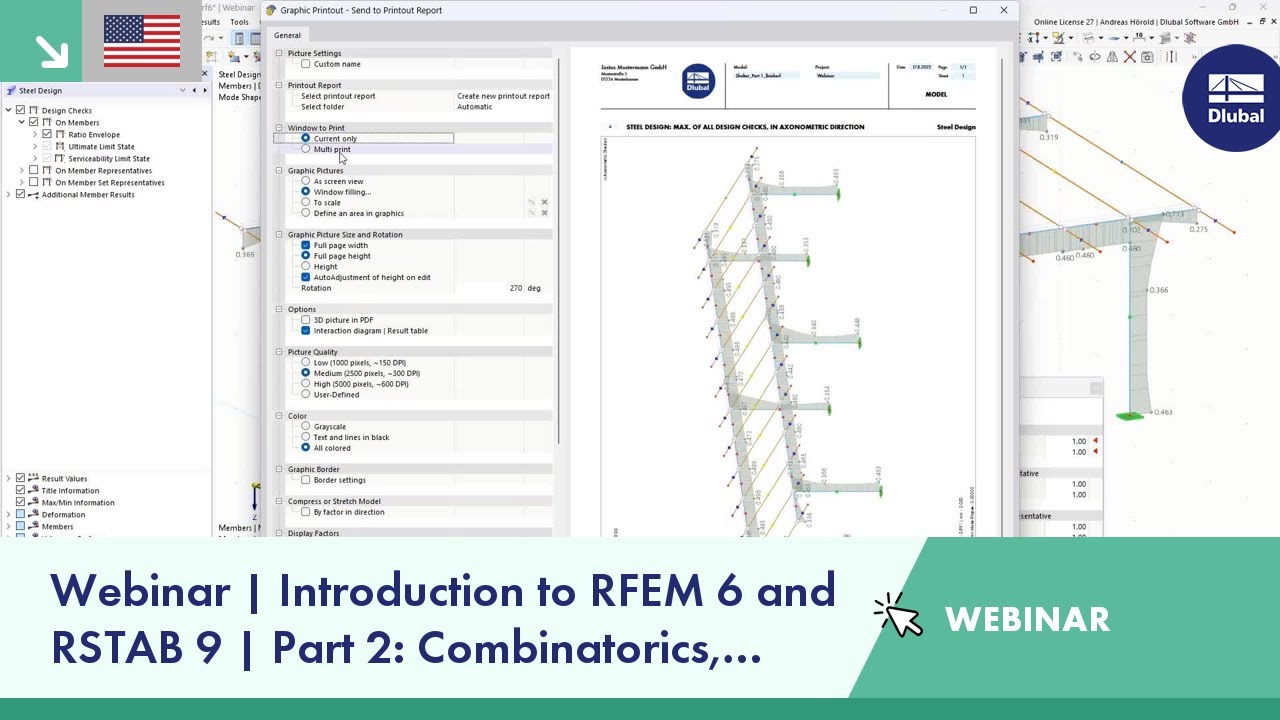 Webinar | Introduction to RFEM 6 and RSTAB 9 | Part 2: Combinatorics, Design, Documentation