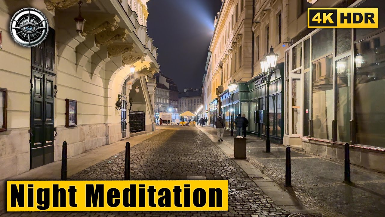 Prague Night Meditation: A Detached Walk Through the Dark | 4K HDR ASMR
