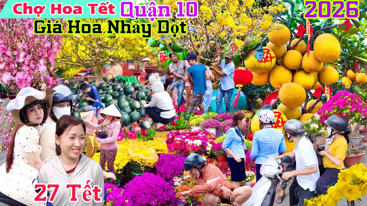 Quá Nóng Giá Hoa Nhảy Dọt Chợ Hoa Tết (Quận 10) Sài Gòn nhiều hoa cây cảnh siêu lạ xuất hiện 27 tết