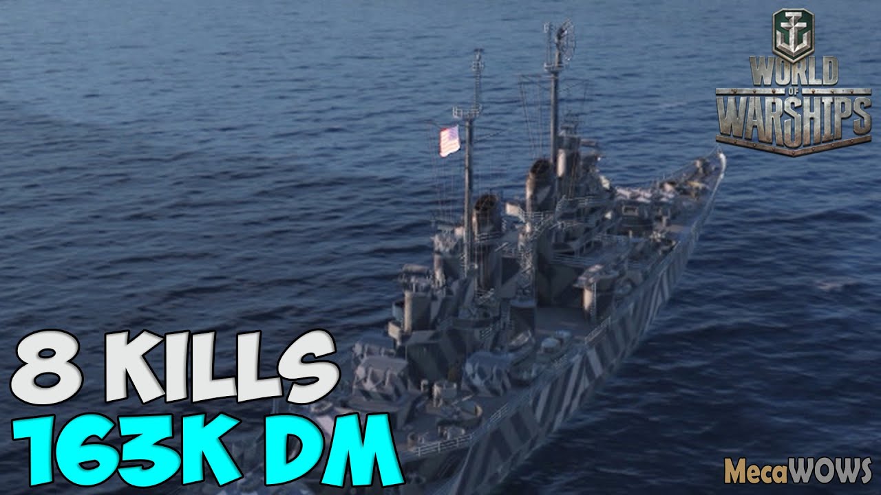 World of WarShips | Buffalo | 8 KILLS | 163K Damage - Replay Gameplay 1080p 60 fps