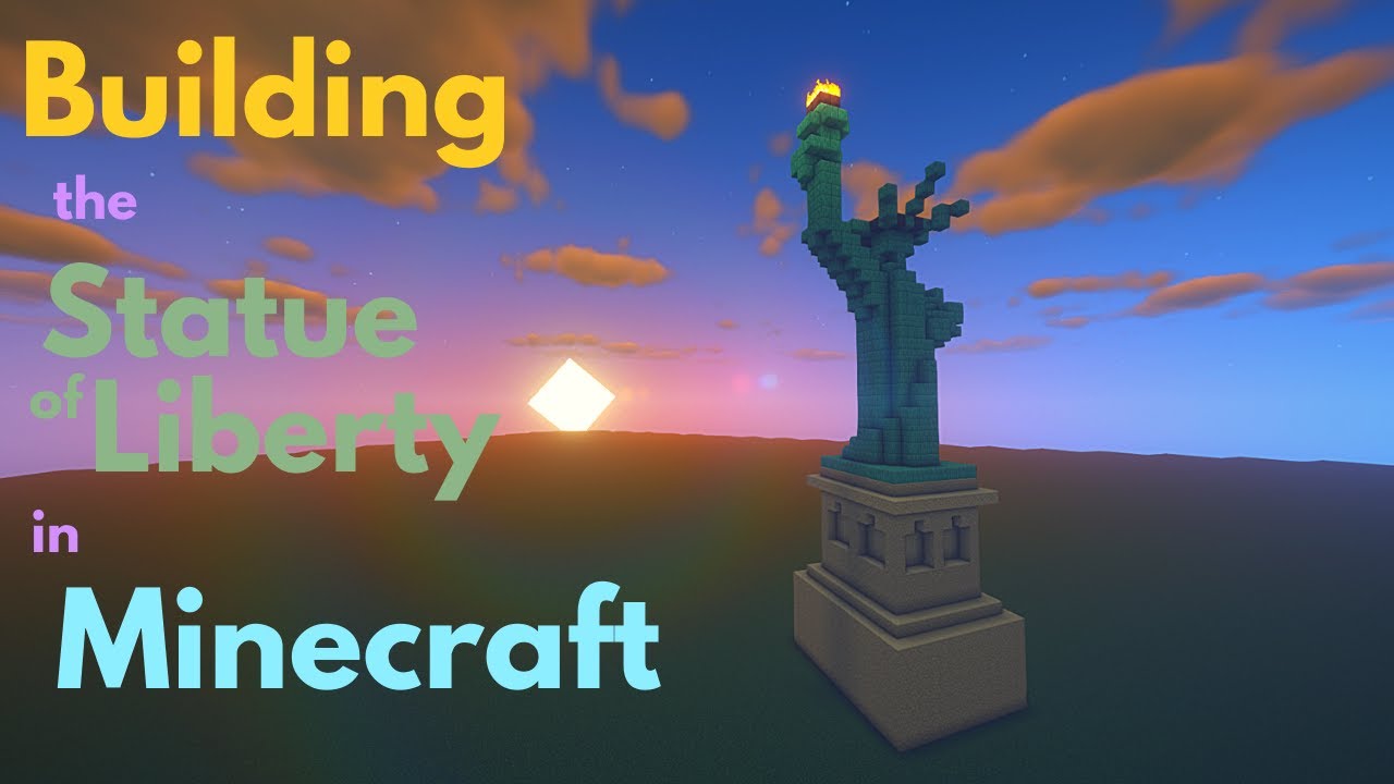 Building the Statue of Liberty in Minecraft