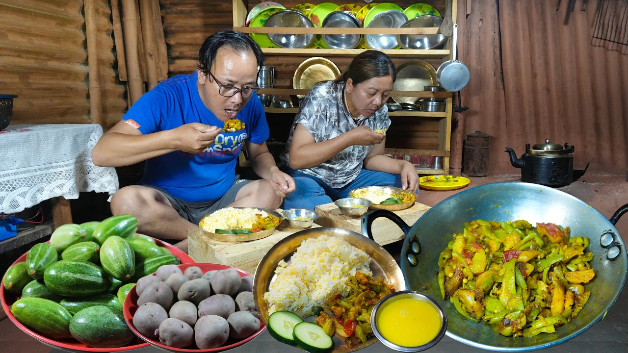 Traditional Pointed Gourd & Potato Curry Village Meal in Nepal | Authentic Rural Life