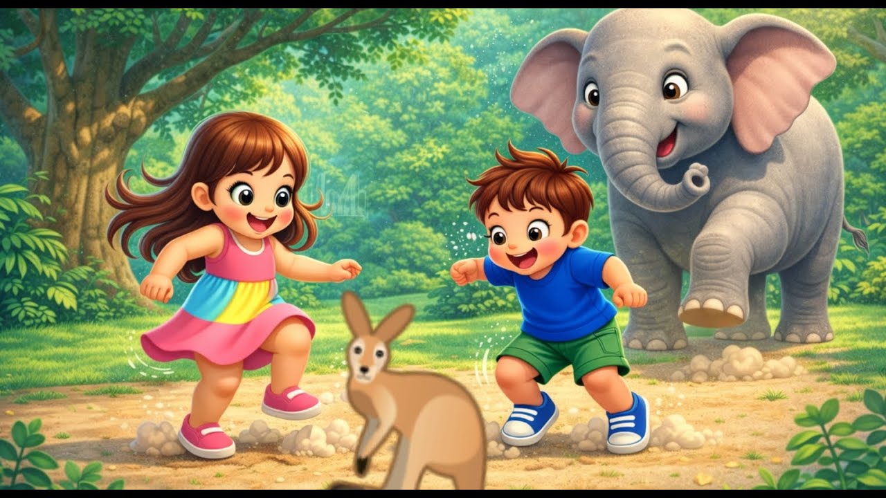 Animal Action Dance Song 🦘🐘🦋 | Jump, Clap & Play with Lily and Leo | Kids Songs | Tiny KIds Tubes