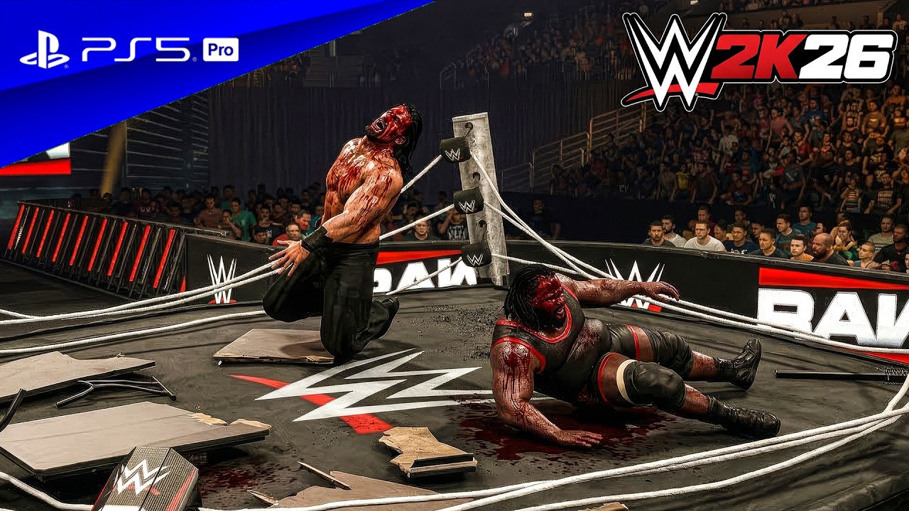 WWE 2K26 - Марк Генри против Великого Хали - Разрушает ринг. Полный матч на Raw | PS5™ Pro [4K60]
