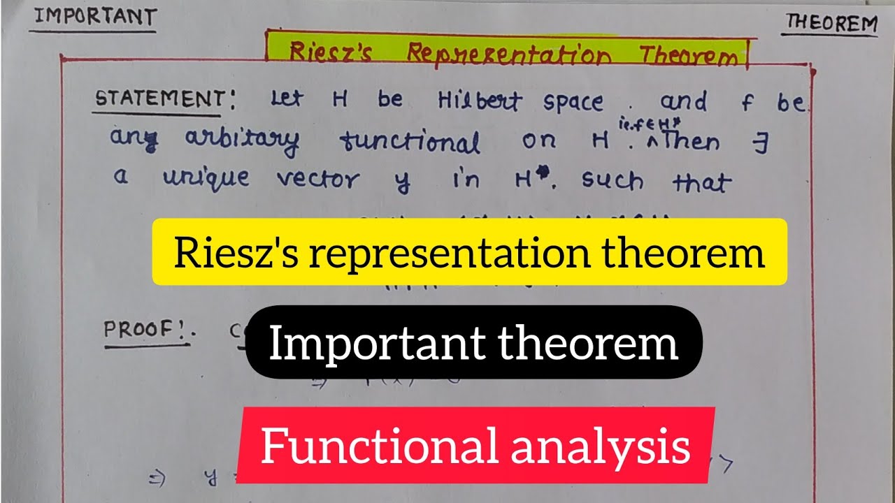 Riesz's representation theorem in Functional Analysis
