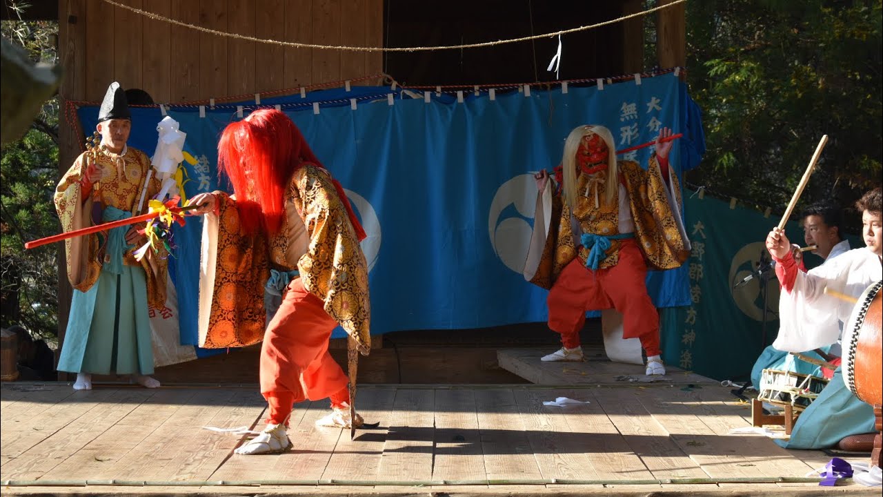 令和七年度　緒方三社川越し祭り　緒方三社神楽保存会「柴曳二人立」