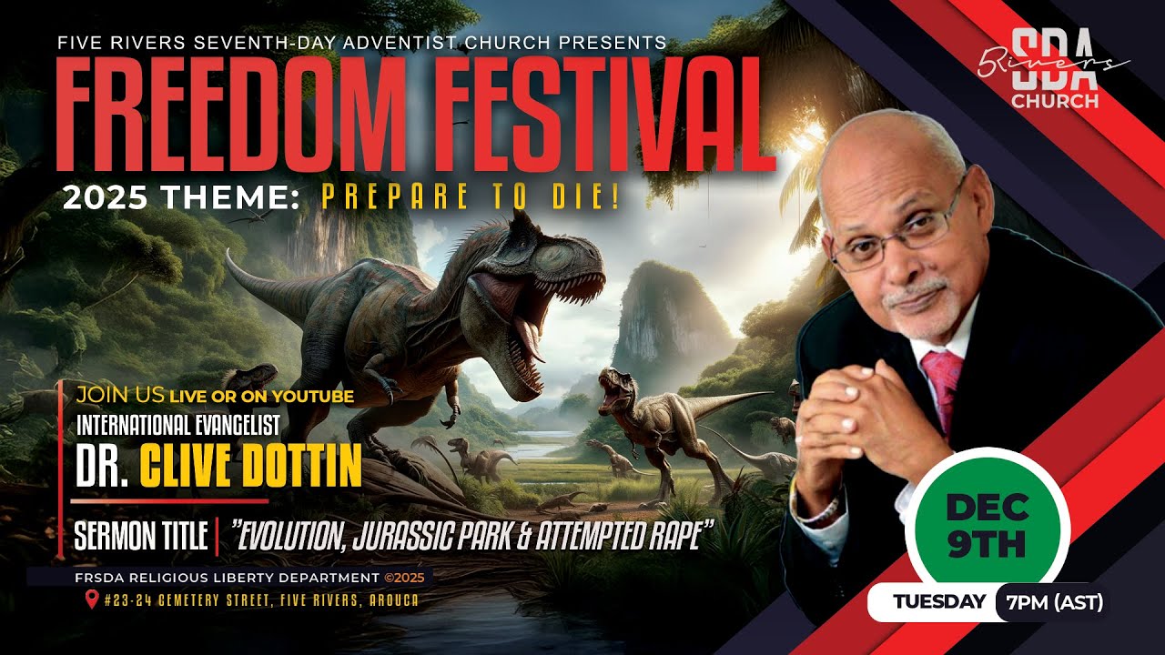 FREEDOM FESTIVAL | TUE DEC 9TH | 7PM | EVOLUTION, JURASSIC PARK & ATTEMPTED RAPE | DR. CLIVE DOTTIN
