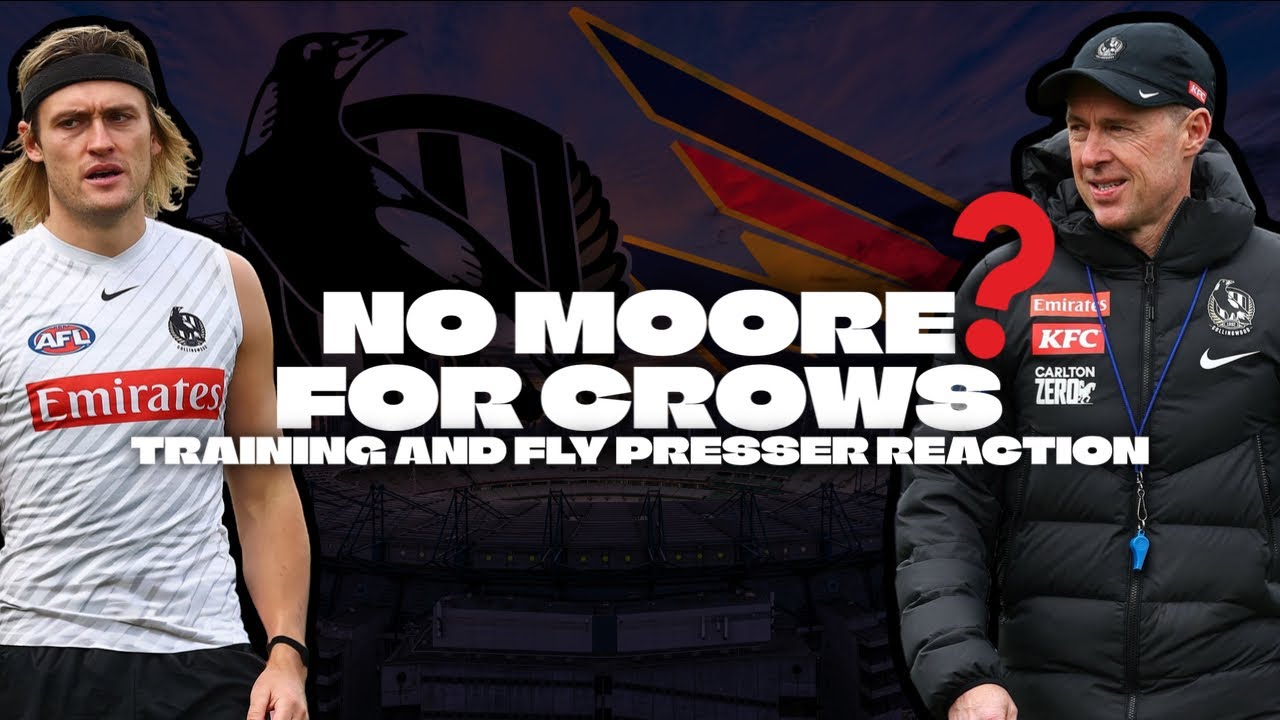 NO DARCY MOORE AGAINST THE CROWS! COLLINGWOOD MAIN TRAINING THURSDAY 12th OF MARCH 