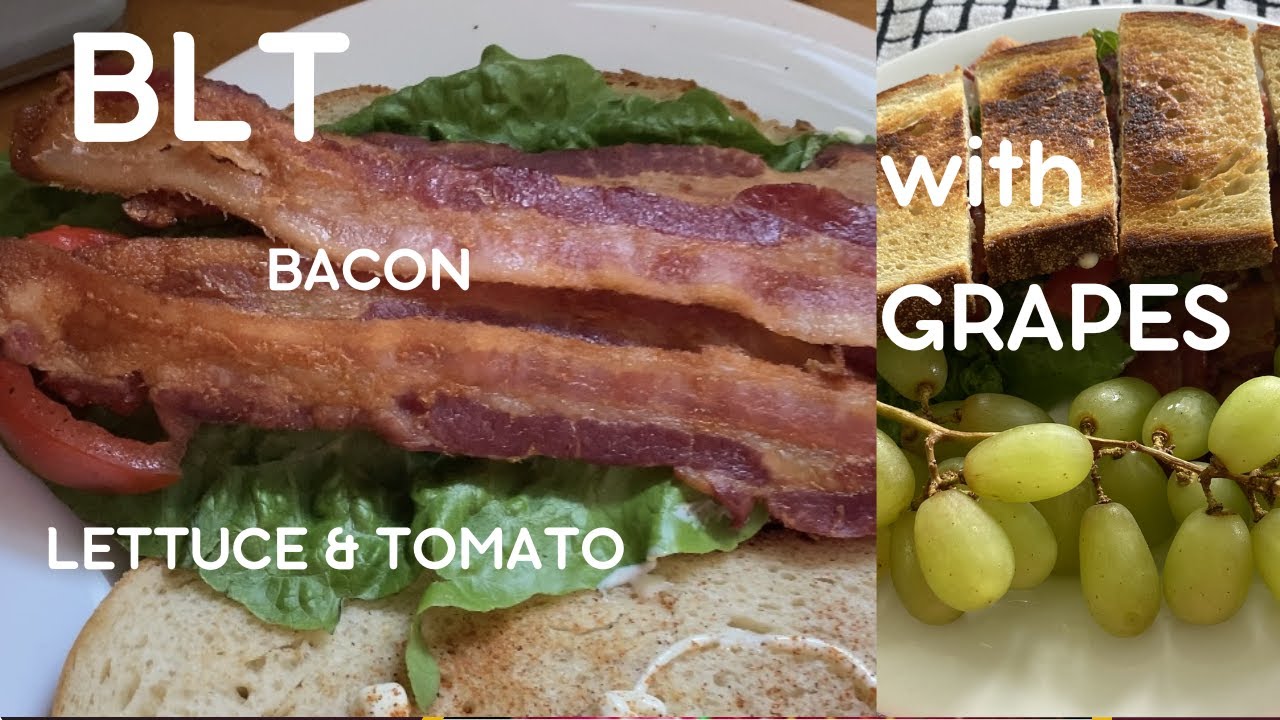 BLT Bacon Lettuce & Tomato Sandwich with Grapes! Yeah Grapes!!!