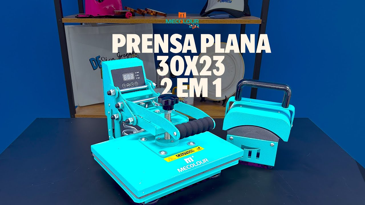 Crie Produtos Personalizados com a Prensa Térmica 23x30 2 em 1 Mecolour!