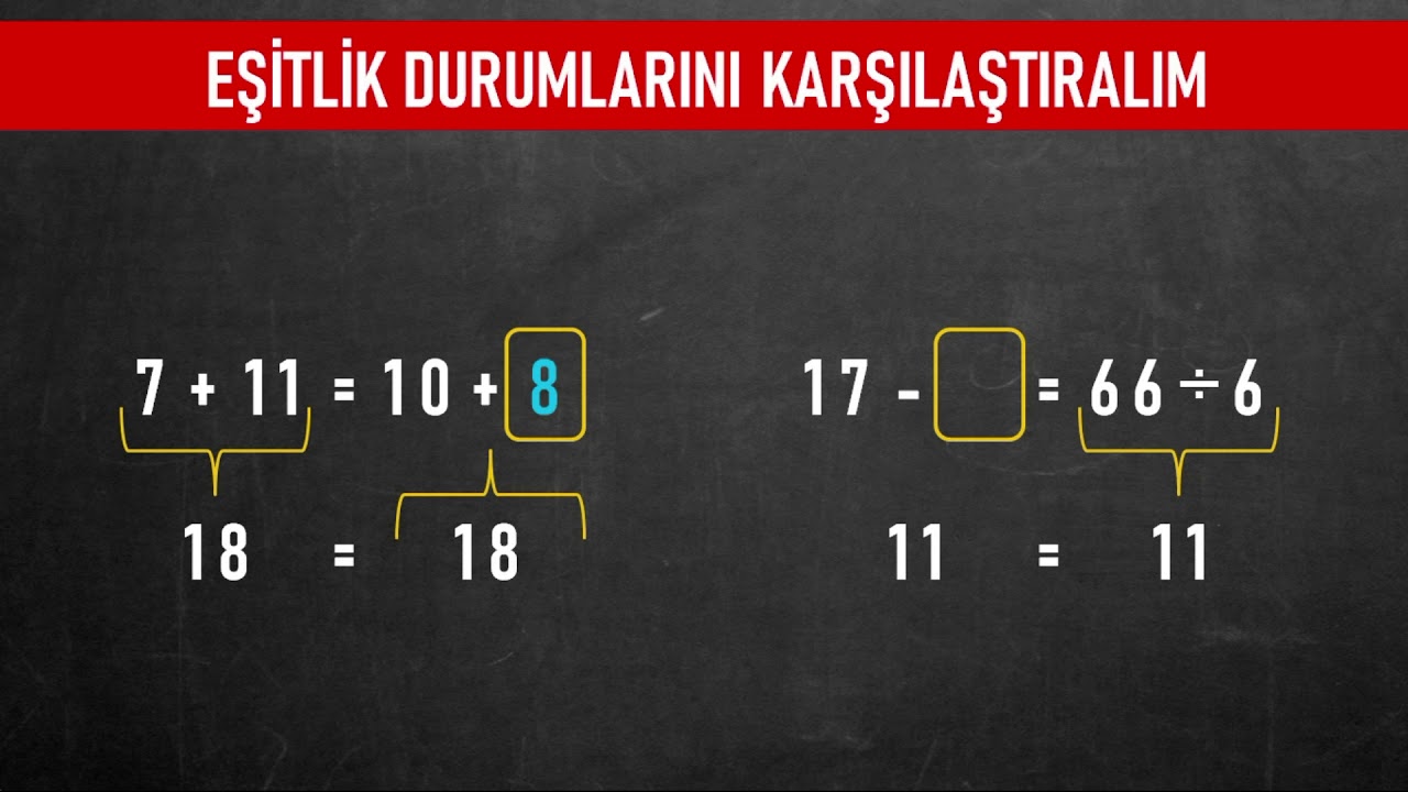 4.Sınıf Eşitlik Durumu ( Eşit ve Eşit Değil )