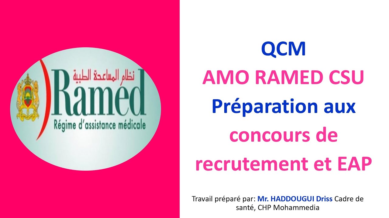 QCM AMO RAMED CSU Préparation aux concours de recrutement et EAP