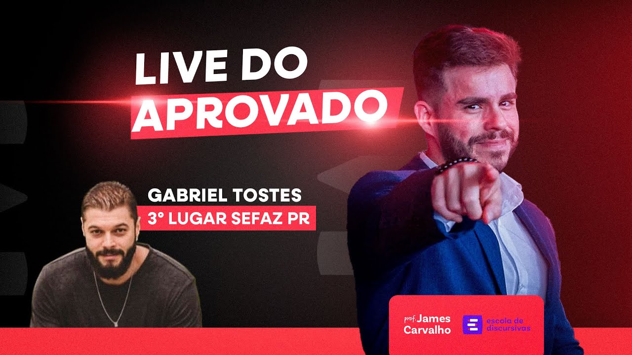 LIVE DA APROVAÇÃO - GABRIEL TOSTES - 3º LUGAR SEFAZ PR
