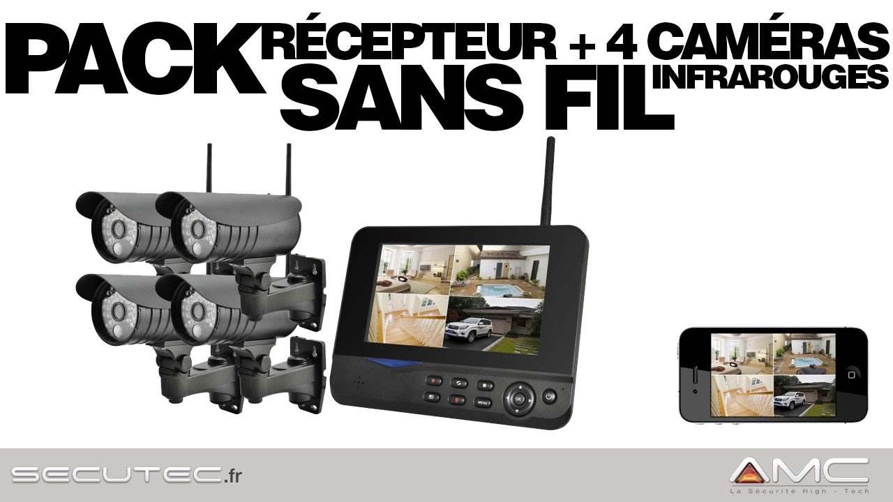PACK VIDEOSURVEILLANCE ALARME 4 CAMÉRAS SANS FIL WATERPROOF [SECUTEC.FR]