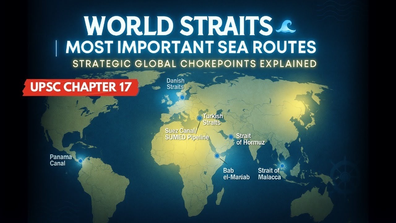 🌍 World Straits | CDS NDA Geography Playlist | Marathon | One Shot | Shubham Varshney Sir 🌍