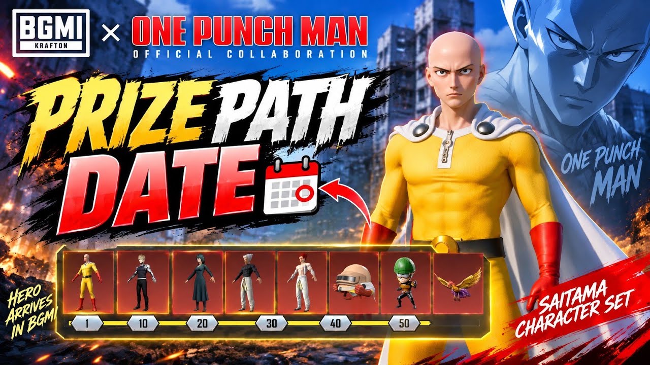 BGMI Prize Path Release Date | One-Punch Man Luckyspin | Free Mythic Set | Prize Path Date
