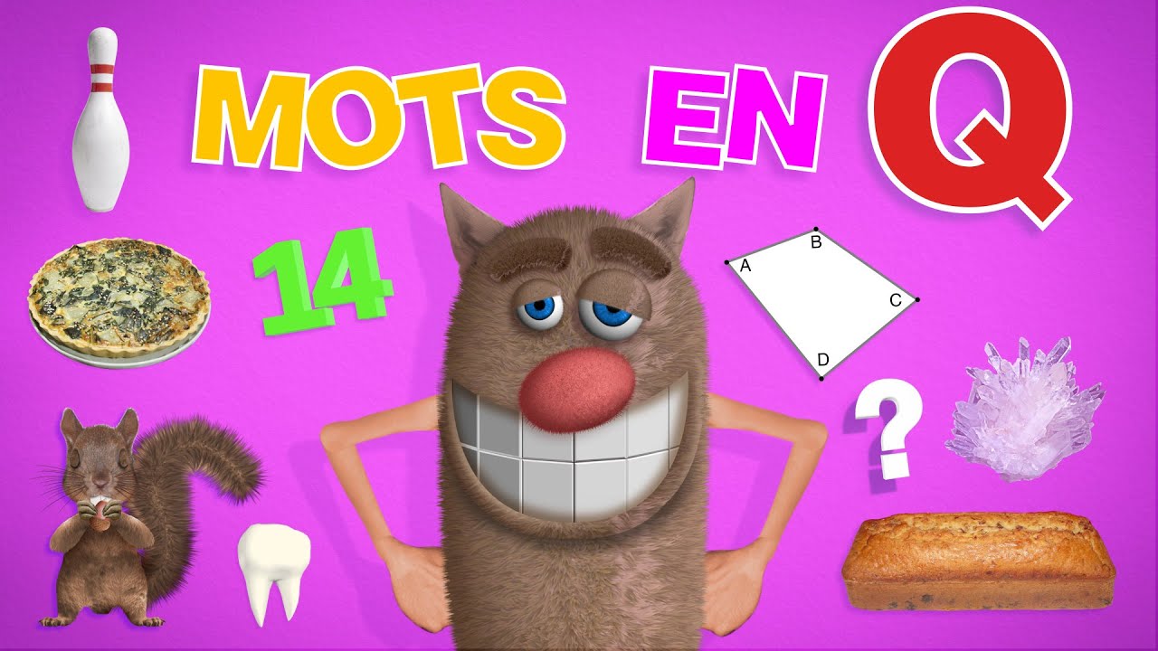 Foufou - Mots commençant par Q pour les enfants (Learn words starting with Q for kids) 4k