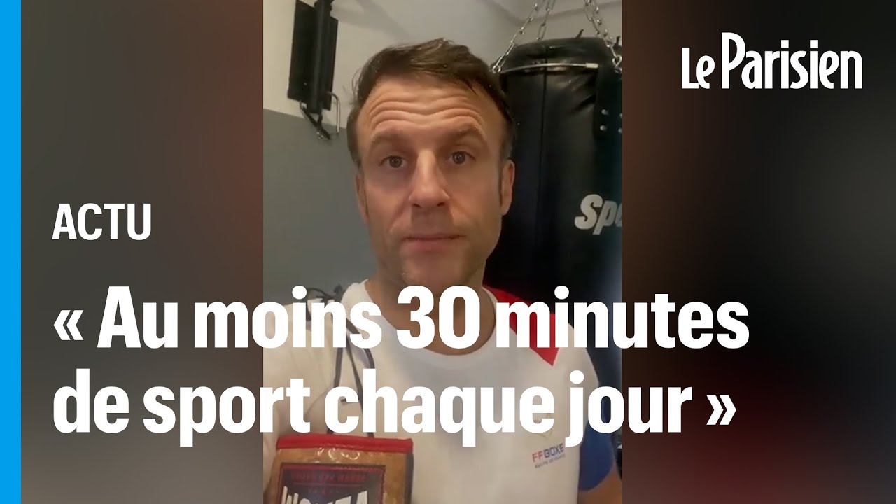 Gants de boxe sur l’épaule, Macron invite les Français à faire du sport au quotidien