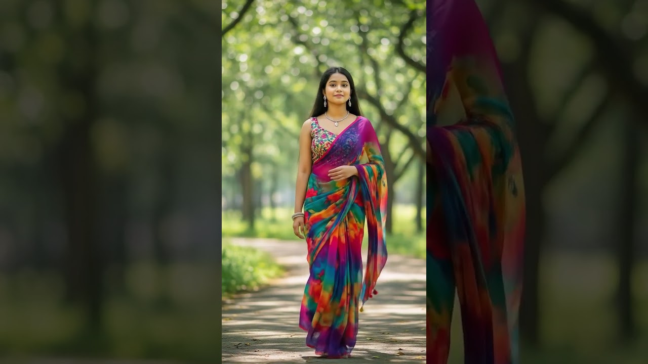 Natural Beauty with Saree #aishorts