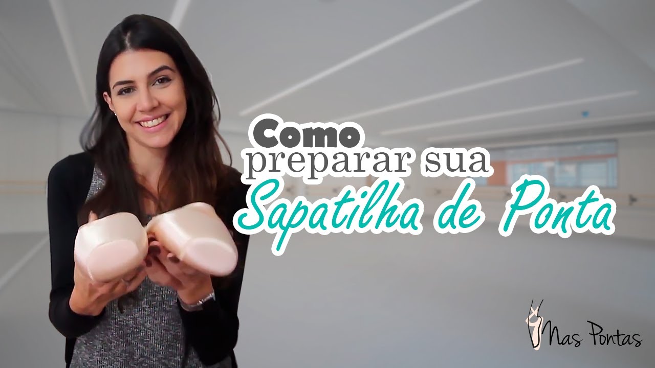 Como Arrumar/Preparar sua Sapatilha de Ponta (couro, fitas e elásticos) - Ballet Tutorial