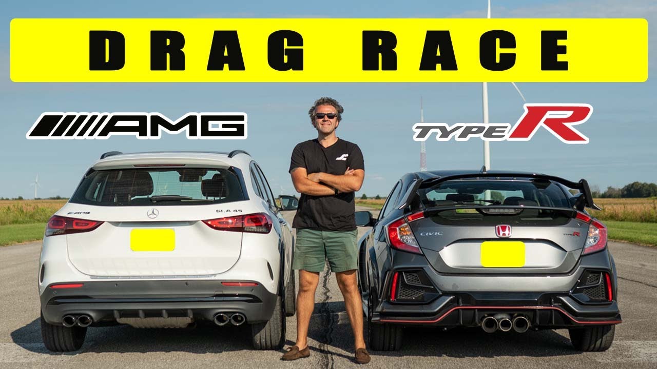 2022 Mercedes GLA 45 AMG vs 2021 Honda Civic Type R, gapplebees in session! Drag and roll race.