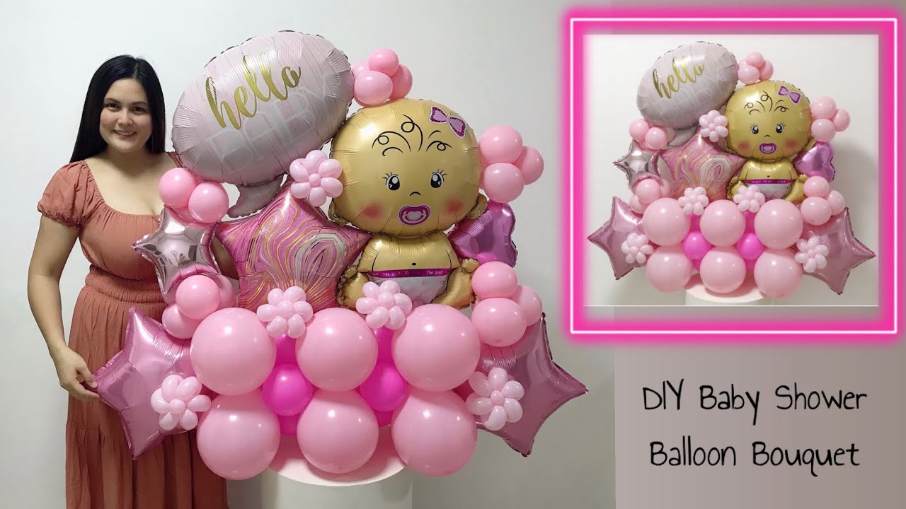 Baby Shower Balloon Bouquet (Baby Girl)