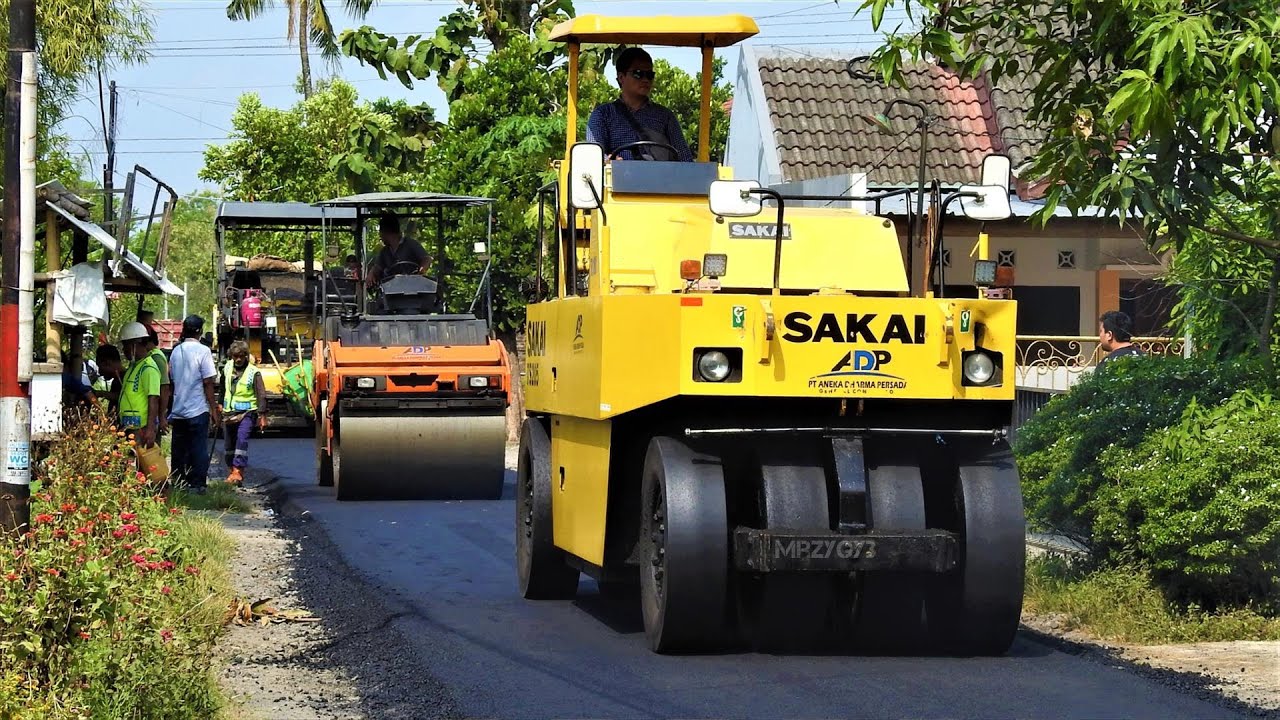 Road Paving With New Hot Mix Asphalt