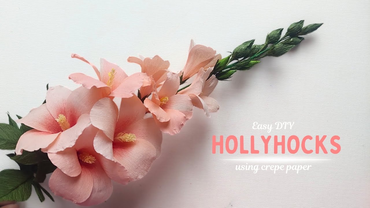 How to Create Stunning Hollyhock Flowers with Crepe Paper | DIY | speed edit