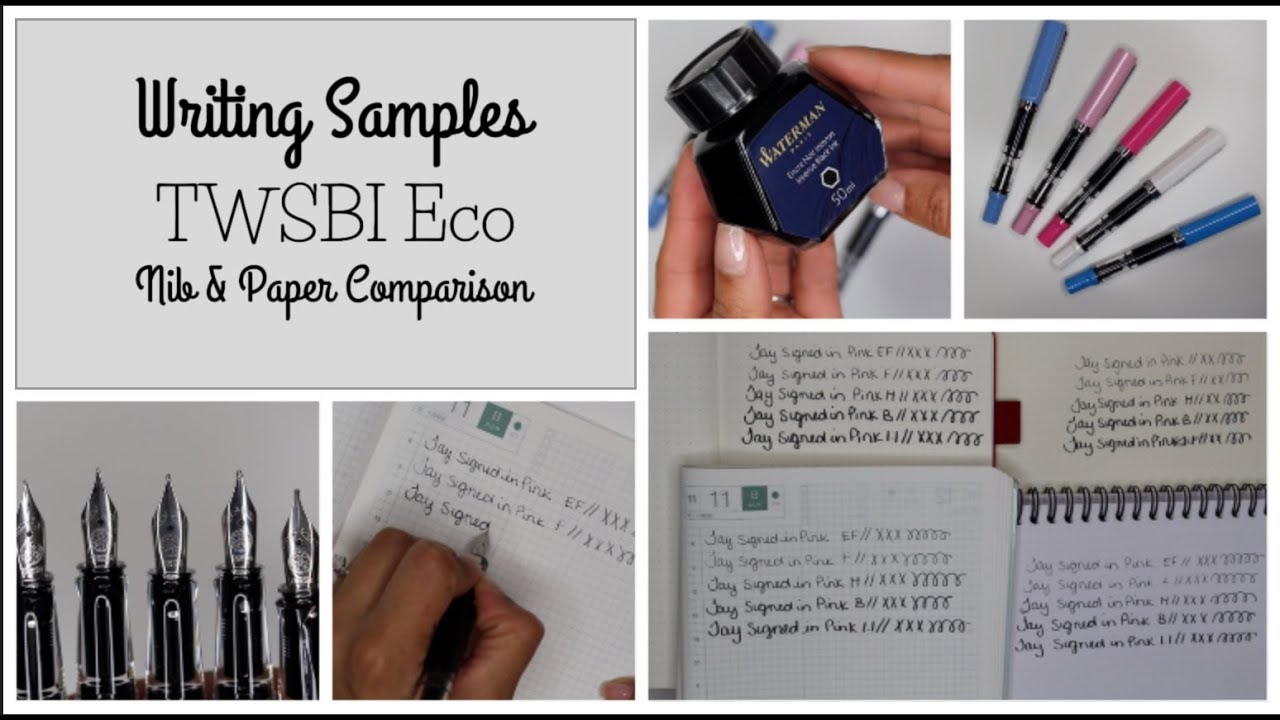 Все размеры перьев TWSBI Eco: образцы письма, сравнение перьев и бумаги