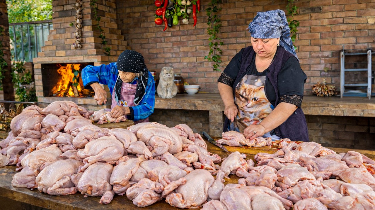 Для этого невероятного рецепта бабушка приготовила 100 деревенских кур – вы не поверите результату!