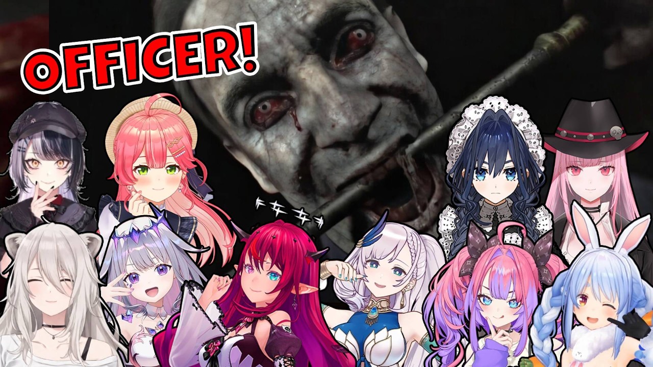 Hololive Girls Reaction to the Zombie Officer In Resident Evil Requiem