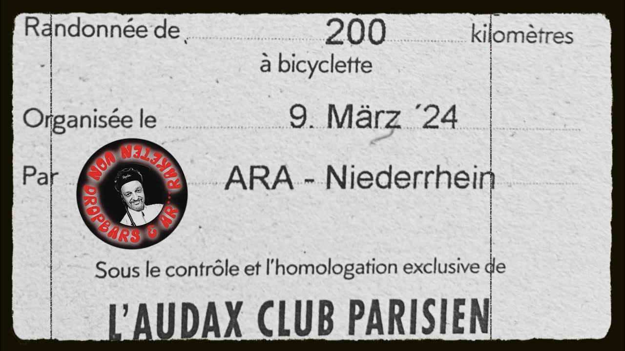 Audax Randonneurs Allemagne Brevet 200 km Niederrhein/Nederrijn NL 09.03.2024