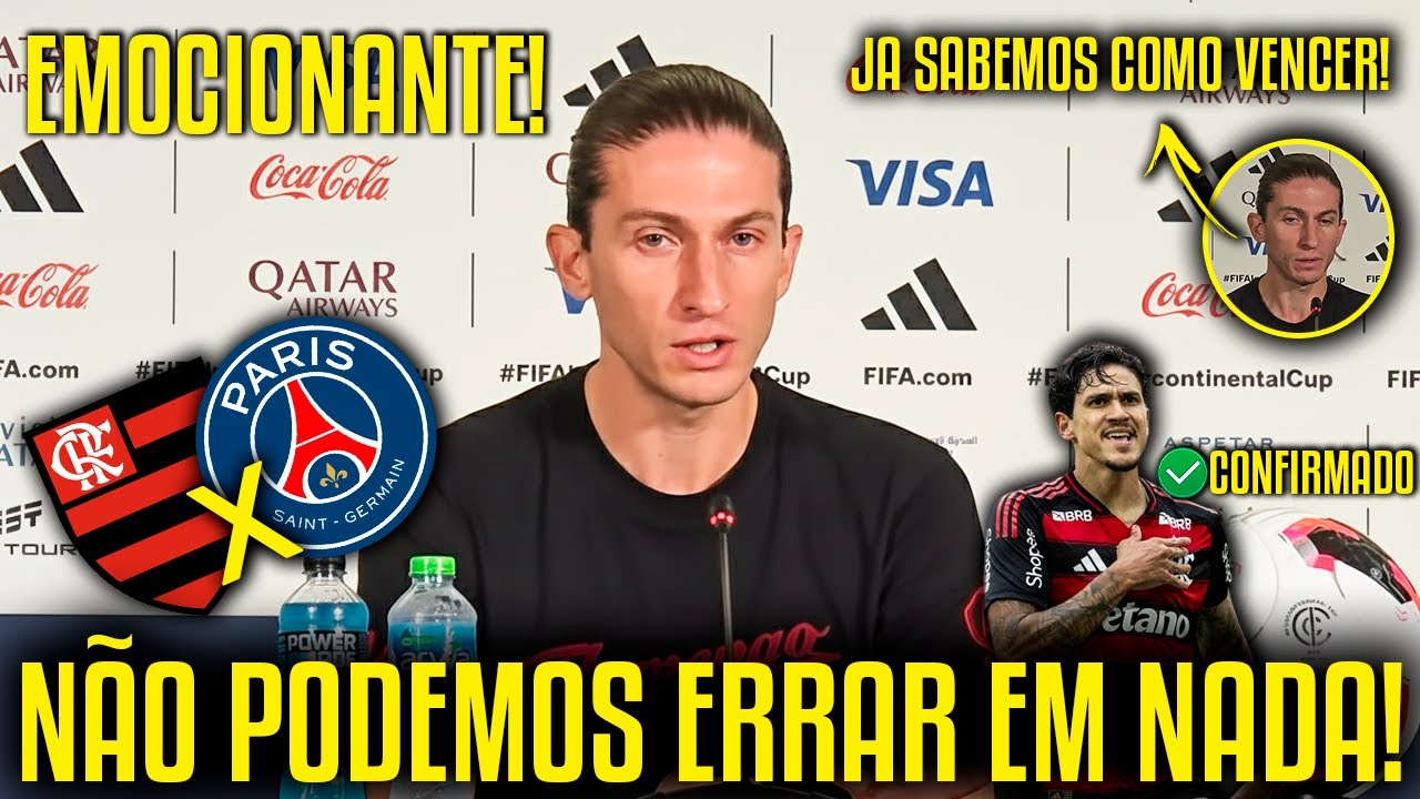 EMOCIONANTE! VEJA COMO FOI A COLETIVA FILIPE LUIS  DO FLAMENGO ANTES DA FINAL CONTRA O PSG!