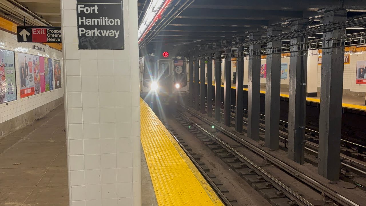 IND Culver Line: R160,R211A/T F and G train action at Fort Hamilton Parkway 