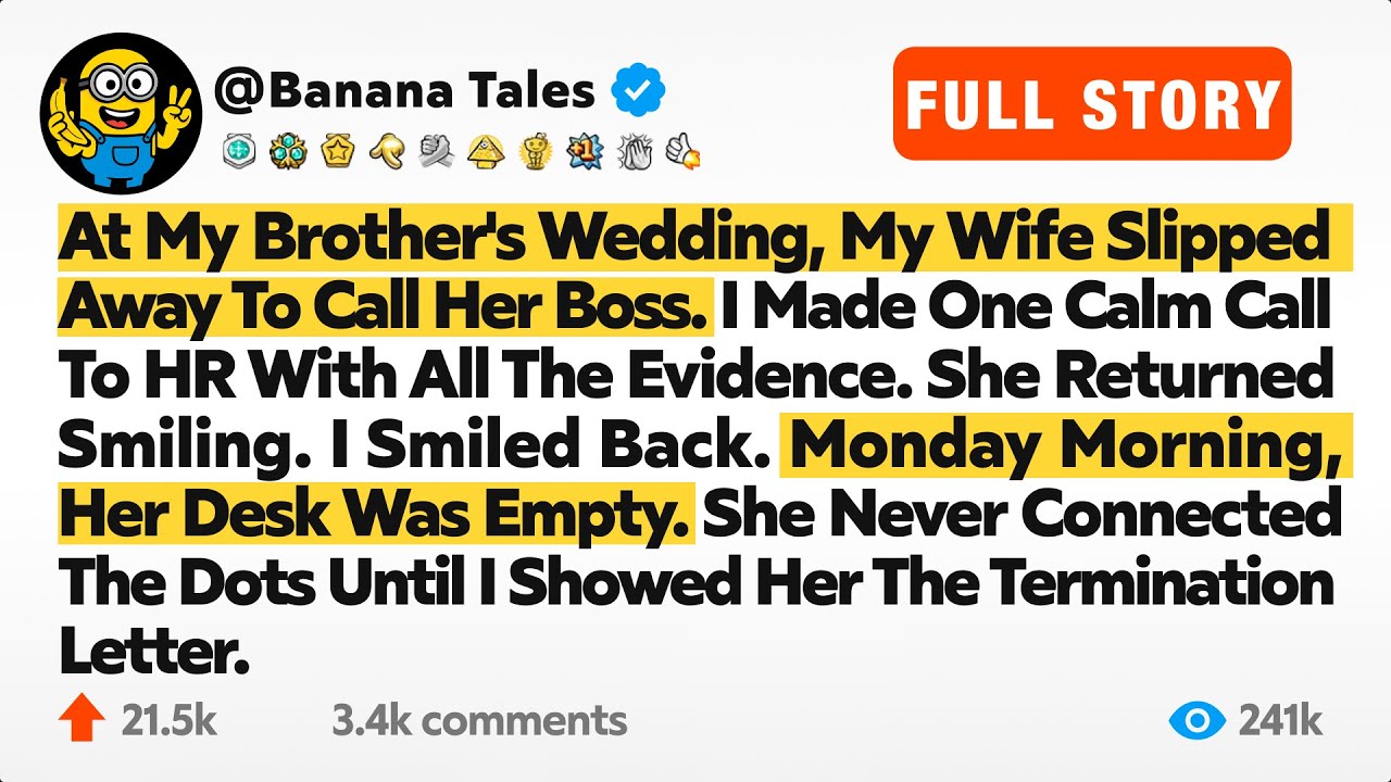 At My Brother's Wedding, My Wife Slipped Away To Call Her Boss. I Made One Calm Call To HR...